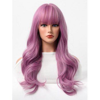 

Full Bang Long Wavy Capless Party Anime Synthetic Wig, Purple