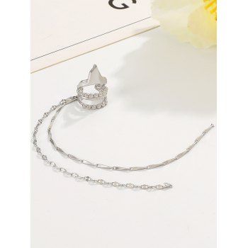 

1Pc Chain Tassel Alloy Hanging Earring Cuff, Silver