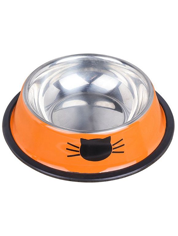 Bol en Acier Inoxydable Pour Chien pour Chat - Orange 