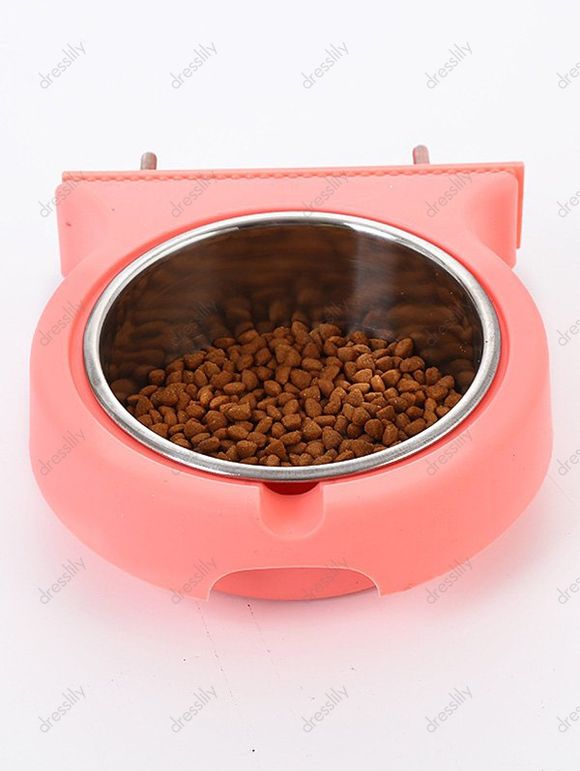 Bol Nourriture Anti-renversement en Acier Inoxydable pour Animal Domestiques - Rose clair 