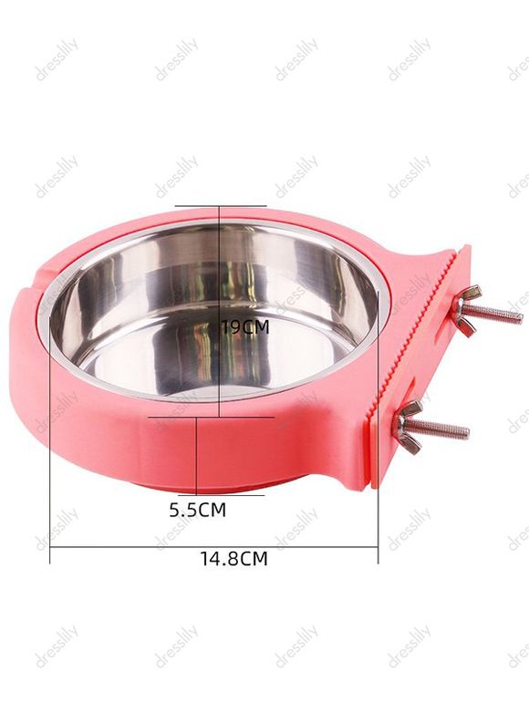 Bol Nourriture Anti-renversement en Acier Inoxydable pour Animal Domestiques - Rose clair 