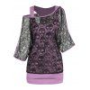 T-shirt en Faux Deux Pièces à Imprimé Crâne - Rose clair M