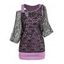 T-shirt en Faux Deux Pièces à Imprimé Crâne - Rose clair M