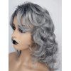 Short Side Bang Gradient Curly Synthetic Wig - DARK GRAY 