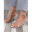 Transparent Buckle Straps Chunky Heels Sandals - WHITE EU 39