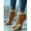 Artificial Pearl Bowknot Decor Square Toe High Heels Sandals - Blanc EU 36