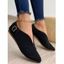 Comfy Office Work Slip On Faux Suede Loafer Flat Shoes - Noir EU 36