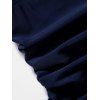 Plus Size Solid Color Plunge Swim Dress Padded Low Cut Back High Waist One-piece Swimwear - DEEP BLUE XL