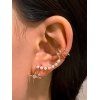 1Pc Artificial Pearl Rhinestone Star Earring Cuff - SILVER 