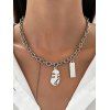 Collier en Chaîne à Plusieurs Branches Motif Géométrique Style Hip Hop - Argent 