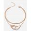 Letter Handcuffs Shape Layered Adjustable Beach Chain Anklet - SILVER 
