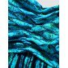 Maillot de Bain Tankini Matelassé Découpé Ombre Imprimé à Bretelle Deux Pièces - Bleu clair 2XL