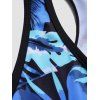 Tropical Leaf Print Vacation Tankini Swimsuit Cut Out Padded Tankini Two Piece Swimwear Cinched Boyleg Bathing Suit - BLUE 2XL