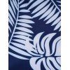 Tropical Leaf Print Vacation Tankini Swimsuit Padded Tankini Two Piece Swimwear Boyleg Bathing Costume - DEEP BLUE 2XL