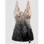 Maillot de Bain Tankini Plongeant Gainant à Imprimé Pois Deux Pièces - Noir M