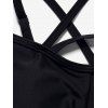 Lattice Ruched Bust Bikini Swimsuit Adjustable Straps Padded Two Piece Swimwear Moon Phase Print High Waist Bathing Suit - BLACK L