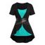 Plus Size Colorblock Asymmetric Faux Twinset T-shirt Short Sleeve Chain Belted 2 In 1 Tee - GREEN 2X