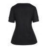 Contrast Colorblock Chevron Plus Size T-shirt Drop Shoulder Textured Casual Tee - multicolor 5X