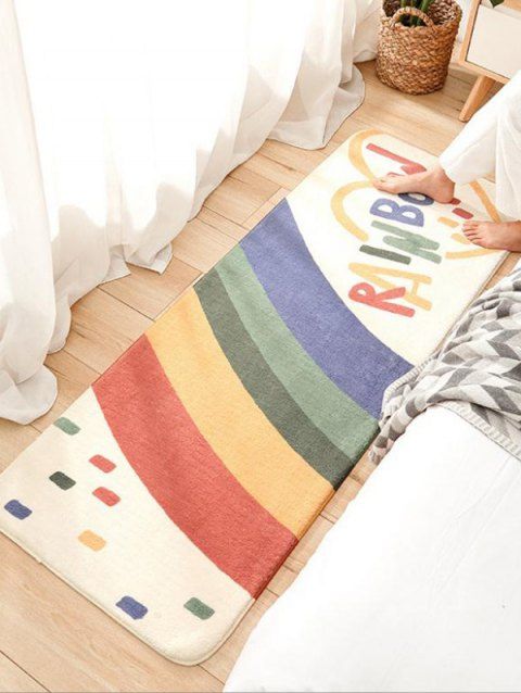 Rainbow Print Decorative Anti Slip Bedroom Decor Floor Mat