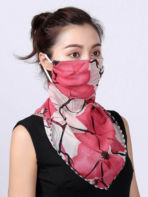 Outdoor Sun Protection Printed Breathable Ear Handle Mouth Mask Scarf