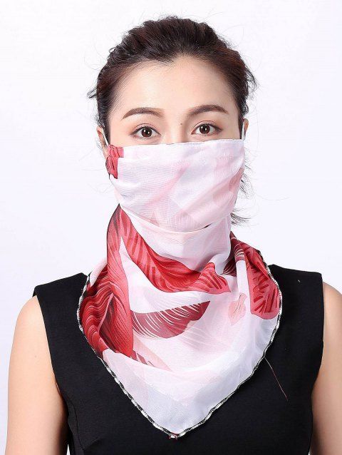 Outdoor Dust Sun Protection Printed Breathable Ear Handle Chiffon Mask Scarf