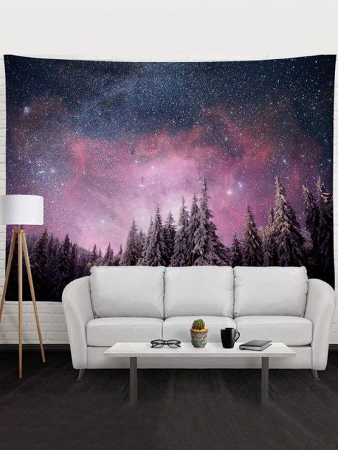 Forest Galaxy Print Hanging Home Decor Wall Tapestry