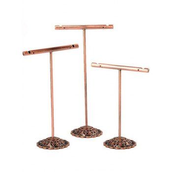 

3Pcs Metal Jewelry Display Stand, Golden