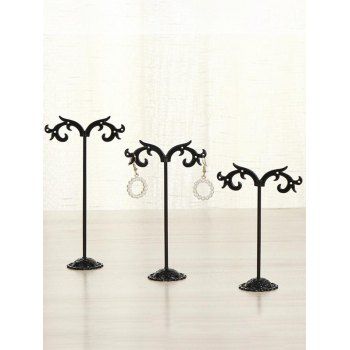 

3Pcs Metal Earrings Holder Jewelry Display Storage Stand, Black