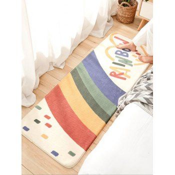 

Rainbow Print Decorative Anti Slip Bedroom Decor Floor Mat, Multicolor