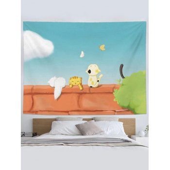

Animal Scenic 3D Print Hanging Home Decoration Wall Tapestry, Light blue