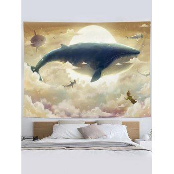 

Shark Sky Painting Print Hanging Decorative Wall Tapestry, Multicolor
