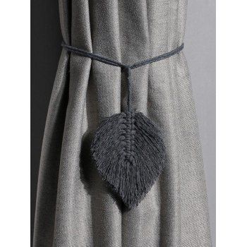 

Home Decor Leaf Shape Tassel Window Curtain Tieback, Gray