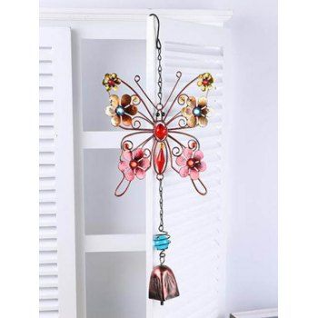 

Colored Flower Butterfly Shaped Bell Hanging Home Decor, Multicolor