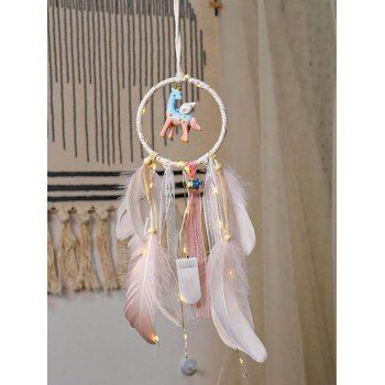 

Unicorn Faux Feather Strings Pastel Color Dream Catcher Hanging Home Decor, Multicolor