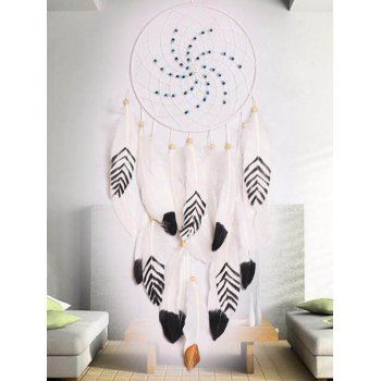 

Bohemian Dream Catcher Faux Feather Hanging Wall Home Decor, White