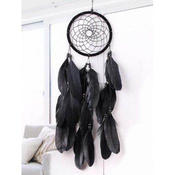 

Bohemian Dream Catcher Faux Feather Hanging Wall Home Decor, Black