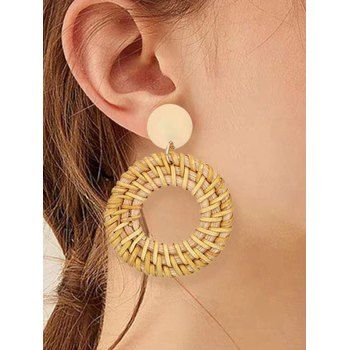 

Ethnic Style Weave Geometric Trendy Drop Earrings, Cinnamon