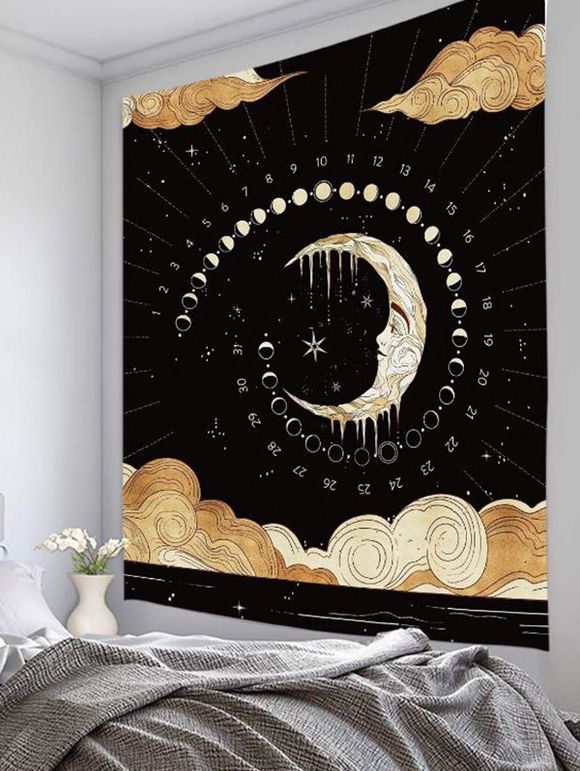 Tapisserie Murale Pendante Art Décoration à Imprimé Nuage et Lune - multicolor 95 CM X 73 CM