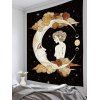 Tapisserie Pendante Murale Décorative à Imprimé Lune Ciel et Galaxie - multicolor 95 CM X 73 CM