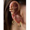 3Pcs Alloy Snake Shape Earrings Set - GOLDEN 