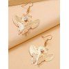 Boucles D'Oreilles Pendantes Crochets Motif Papillon en Diamant Fantaisie - d'or 