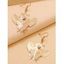 Boucles D'Oreilles Pendantes Crochets Motif Papillon en Diamant Fantaisie - d'or 