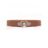 Ceinture Fleurie avec Fausse Perle en Métal en Faux Cuir - café 1PC