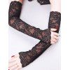 Gants Longs Gothique Fleur en Dentelle Transparente - Noir 1 PAIR