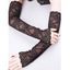 Gants Longs Gothique Fleur en Dentelle Transparente - Noir 1 PAIR