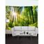 Tapisserie Murale à Imprimé Paysage de Forêt et Rayons de Soleil Décor Maison - Vert clair 95 CM X 73 CM