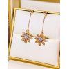 Boucles D'Oreilles Pendantes Fleur en Strass - café lumière 