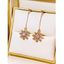 Boucles D'Oreilles Pendantes Fleur en Strass - café lumière 