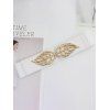Ceinture de Taille Élastique en Simili Cuir avec Boucle en Forme de Feuille à Sculpture Creuse - Blanc 1PC