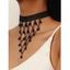 Collier Ras-du-Cou Gothique en Dentelle Goutte D'Eau avec Strass - Noir 1PC